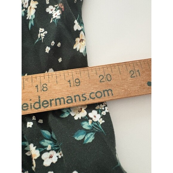 Old Navy Maxi Dress Size L Green Floral Tiered Prairie Forest Whimsigoth Modest - Picture 14 of 16
